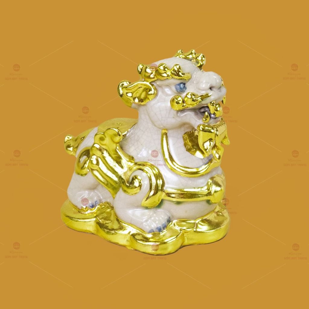 Tỳ Hưu Gốm Sứ Phong Thủy Dát Vàng