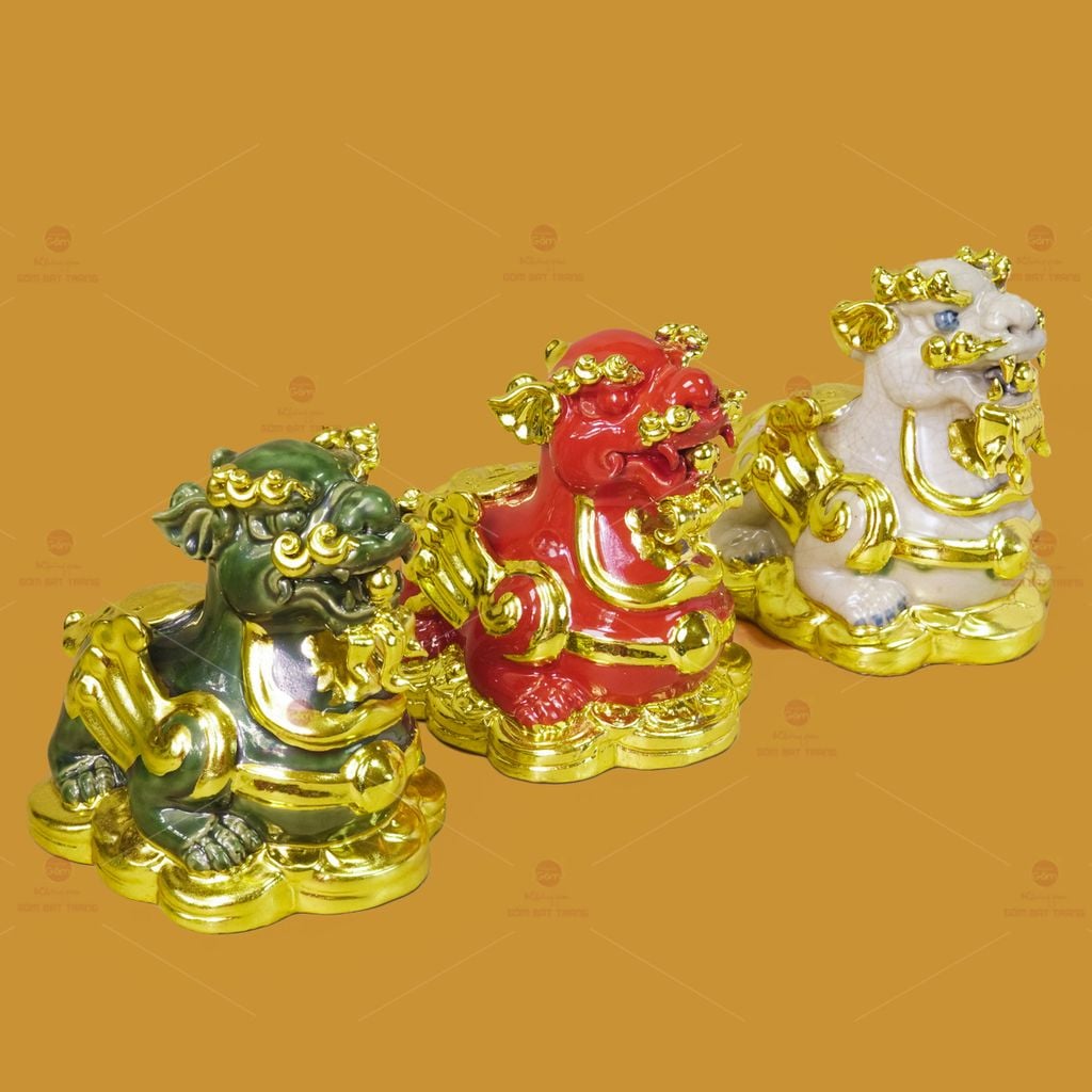 Tỳ Hưu Gốm Sứ Phong Thủy Dát Vàng