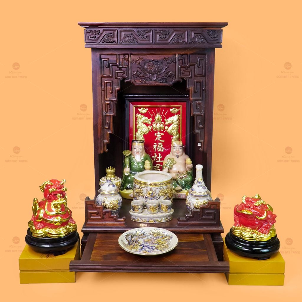 Bàn Thờ Thần Tài Thổ Địa Gỗ Muồng