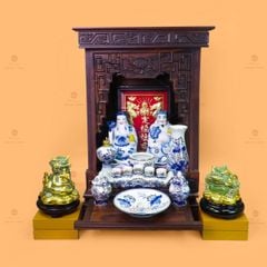 Tượng Thần Tài Thổ Địa Men Lam