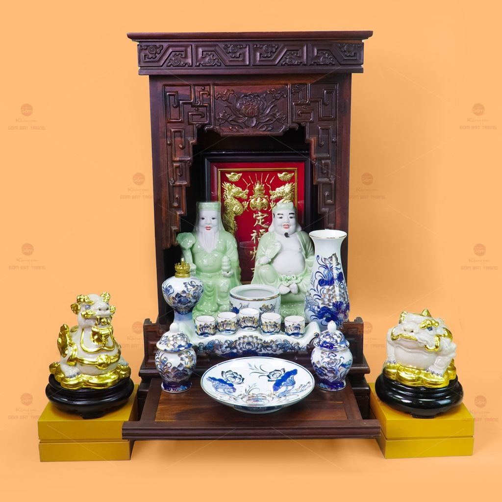 Bàn Thờ Thần Tài Thổ Địa Gỗ Muồng