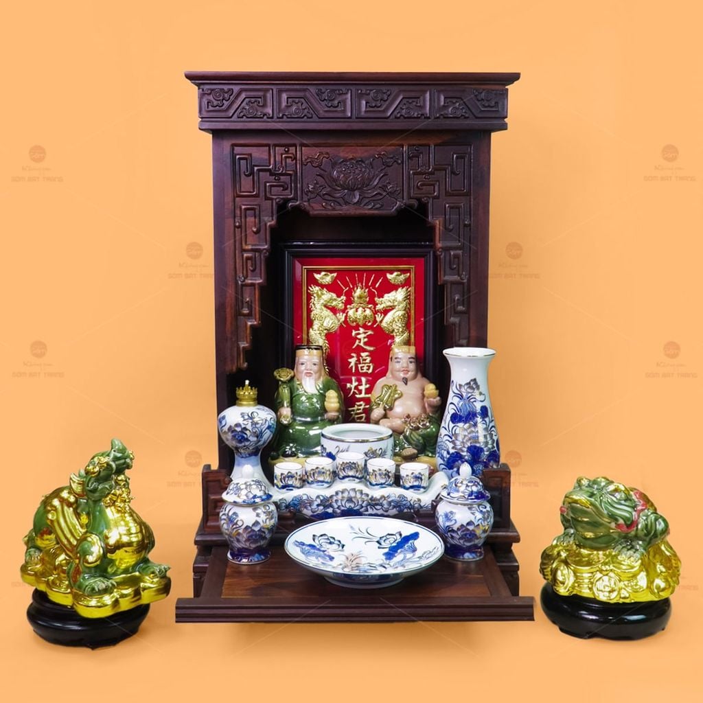 Bàn Thờ Thần Tài Thổ Địa Gỗ Muồng