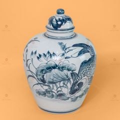 Vò Ngâm Rượu Họa Tiết Sen Cá