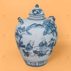 Vò Ngâm Rượu Họa Tiết Tiên Ông Đánh Cờ