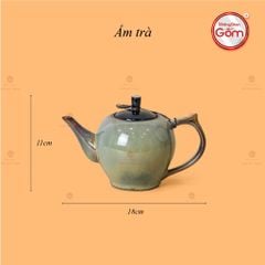Bộ Ấm Trà Đèn Thần Men Hỏa Biến Khay Xoáy