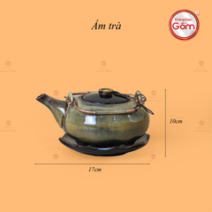 Bộ Ấm Trà Giang Tây Gấm Hoa Men Hỏa Biến