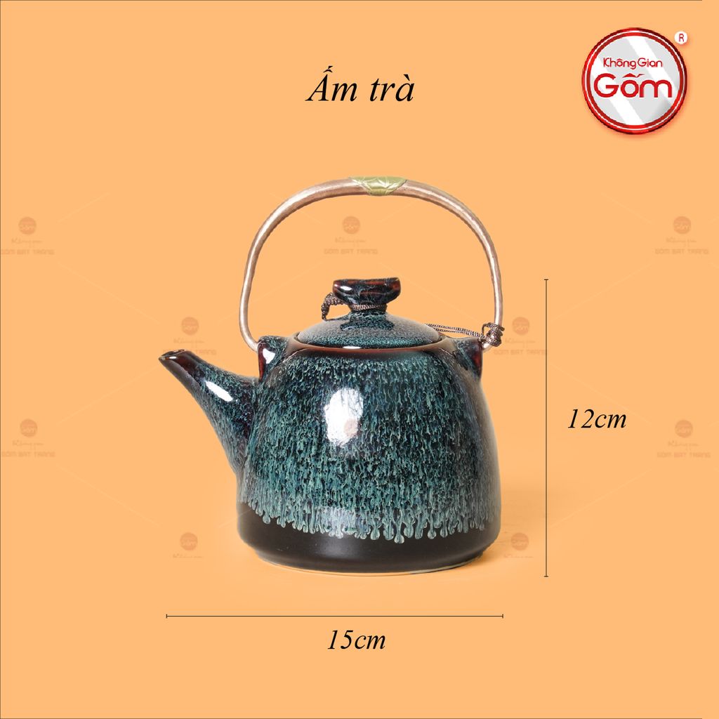 Bộ Ấm Chén Siêu Rêu Hỏa Biến Lòng Hoa