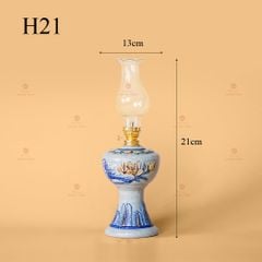 Đèn Dầu Thờ Men Rạn Nổi Họa Tiết Hoa Sen
