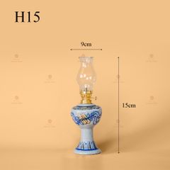 Đèn Dầu Thờ Men Rạn Nổi Họa Tiết Cuốn Thư