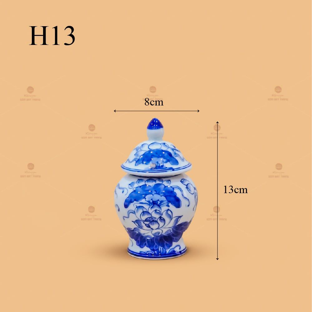 Chóe Thờ Men Lam Họa Tiết Hoa Sen