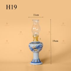 Đèn Dầu Thờ Men Rạn Nổi Họa Tiết Cuốn Thư