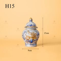 Chóe Thờ Men Rạn Vẽ Vàng Họa Tiết Hoa Sen