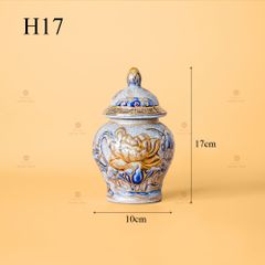 Chóe Thờ Men Rạn Vẽ Vàng Họa Tiết Hoa Sen
