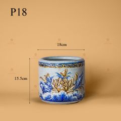 Bát Hương Thờ Men Rạn Nổi Họa Tiết Hoa Sen