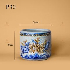 Bát Hương Thờ Men Rạn Nổi Họa Tiết Hoa Sen