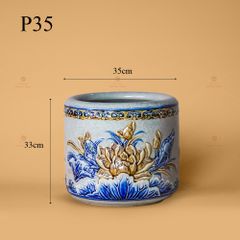 Bát Hương Thờ Men Rạn Nổi Họa Tiết Hoa Sen