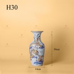 Lọ Hoa Men Rạn Vẽ Vàng Họa Tiết Rồng