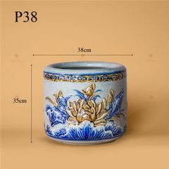 Bát Hương Thờ Men Rạn Nổi Họa Tiết Hoa Sen