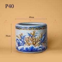 Bát Hương Thờ Men Rạn Nổi Họa Tiết Hoa Sen