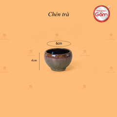 Bộ Ấm Trà Chuông Gấm Xoáy Men Hỏa Biến