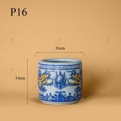 Bát Hương Thờ Men Rạn Nổi Họa Tiết Song Long Chầu Nguyệt
