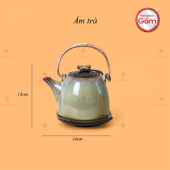 Bộ Ấm Trà Siêu Gấm Hoa Men Hỏa Biến