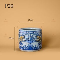 Bát Hương Thờ Men Rạn Nổi Họa Tiết Song Long Chầu Nguyệt