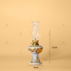 Đèn Dầu Thờ Men Rạn Vẽ Vàng Họa Tiết Hoa Sen