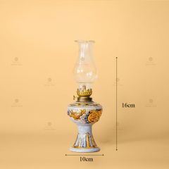 Đèn Dầu Thờ Men Rạn Vẽ Vàng Họa Tiết Hoa Sen