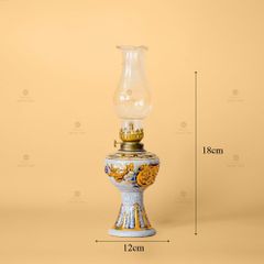 Đèn Dầu Thờ Men Rạn Vẽ Vàng Họa Tiết Hoa Sen