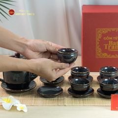 Bộ Ấm Chén Tống Thiên Thanh Kẻ Vàng