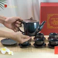 Bộ Ấm Chén Tống Thiên Thanh Kẻ Vàng