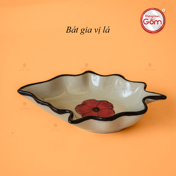 Chén Gia Vị Lá Hoa Sứ Đỏ