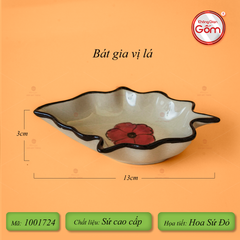 Chén Gia Vị Lá Hoa Sứ Đỏ
