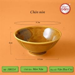 Bộ Bát Đĩa Hoa Mặt Trời Men Nâu Vân Hoa Cúc