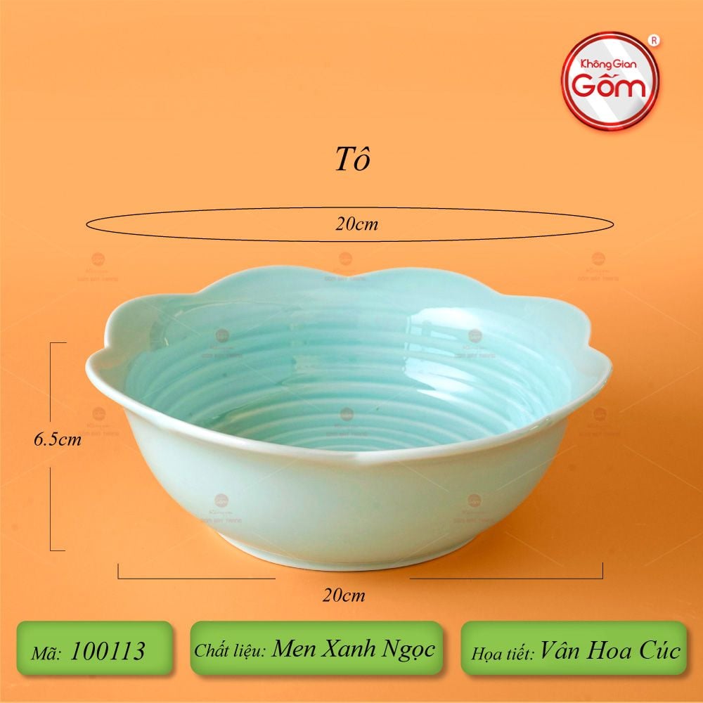 Bộ Bát Đĩa Hoa Mặt Trời Men Ngọc Hoa Cúc