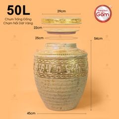 Chum Trống Đồng Kim Sa Chạm Nổi Dát Vàng