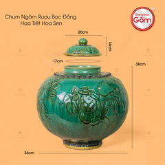 Chum Ngâm Rượu Bọc Đồng Họa Tiết Hoa Sen