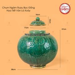 Chum Ngâm Rượu Bọc Đồng Họa Tiết Vân Lá Xoáy