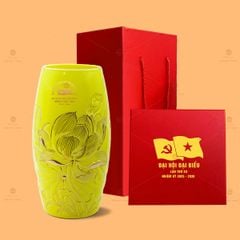 Lọ Hoa Dáng Bom Men Màu Khắc Nổi