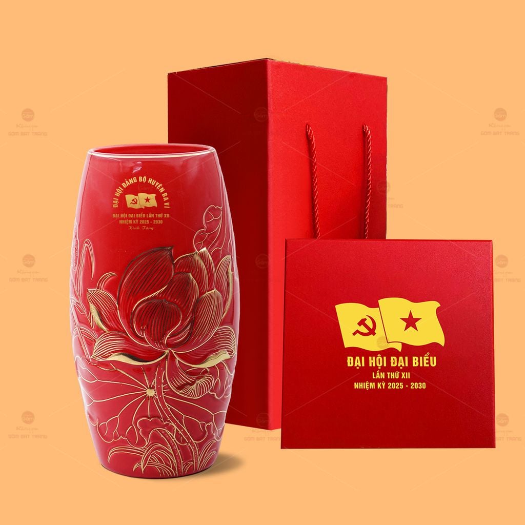 Lọ Hoa Dáng Bom Men Màu Khắc Nổi