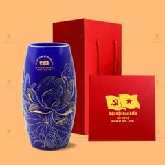 Lọ Hoa Dáng Bom Men Màu Khắc Nổi