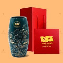 Lọ Hoa Dáng Bom Men Màu Khắc Nổi