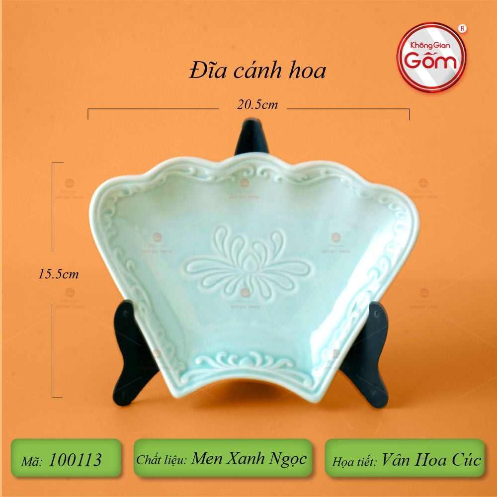Bộ Bát Đĩa Hoa Mặt Trời Men Ngọc Hoa Cúc