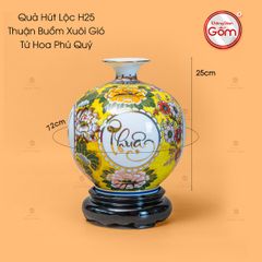 Quả Hút Lộc Hoa Phú Quý Vẽ Chữ Thuận Buồm Xuôi Gió