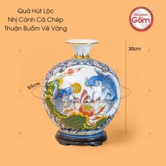 Quả Hút Lộc Nhị Cảnh Cá Chép Thuận Buồm Vẽ Vàng