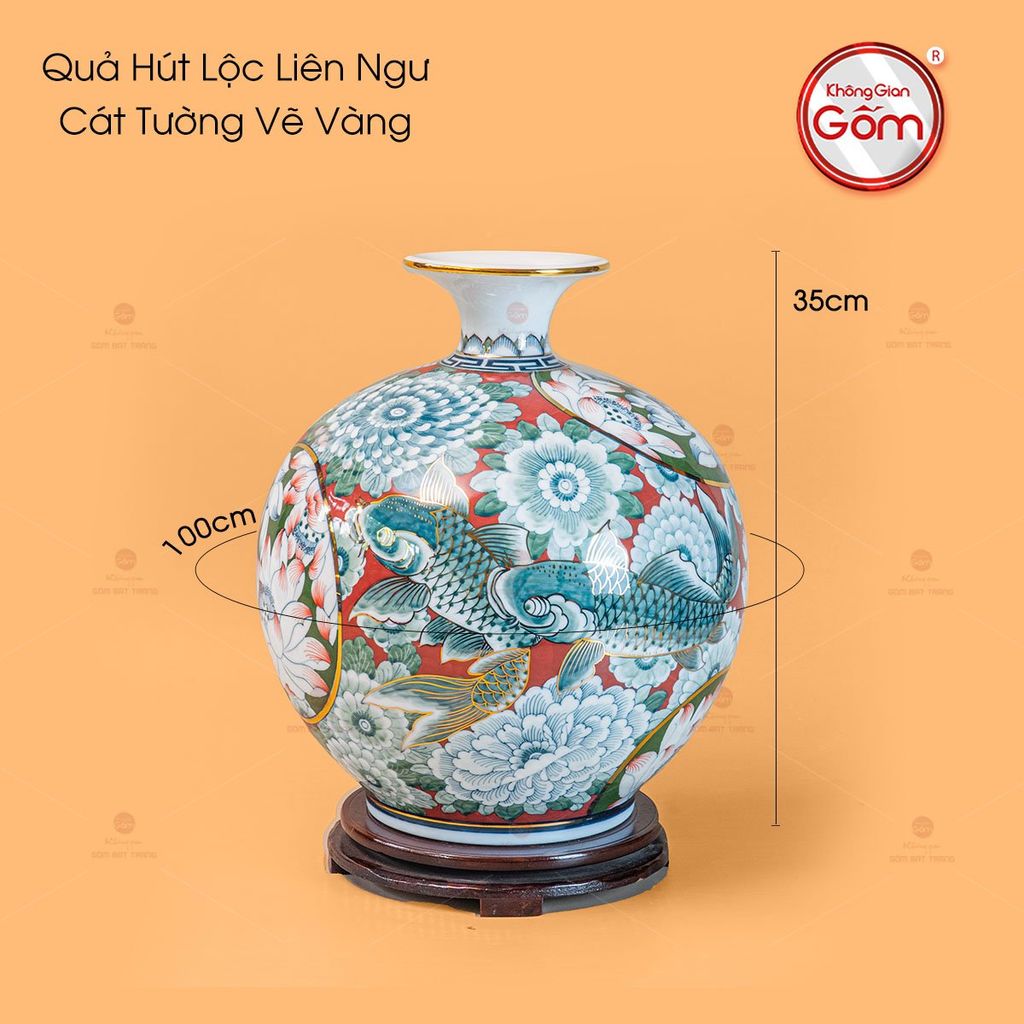 Quả Hút Lộc Liên Ngư Cát Tường Vẽ Vàng