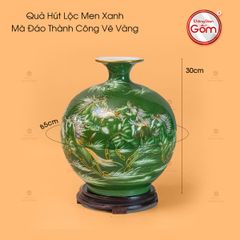 Quả Hút Lộc Men Xanh Mã Đáo Thành Công Vẽ Vàng