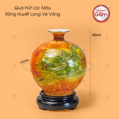 Quả Hút Lộc Màu Rồng Huyết Long Vẽ Vàng