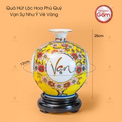 Quả Hút Lộc Hoa Phú Quý Vạn Sự Như Ý Vẽ Vàng